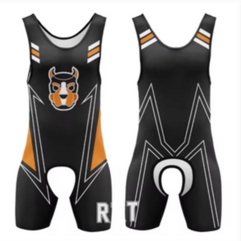 Dog Head Hooded Bodysuit With Cutouts Wrestling Gym Weightlifting Uniform Men Women