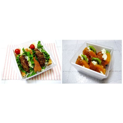 KOKUBO Контейнер для хранения сэндвичей Kokubo, Сетчатый x Контейнер, Прост в использовании, Быстро удаляет еду, Остается сухим, Идеально подходит для разделочных досок, Хлеба, Пик