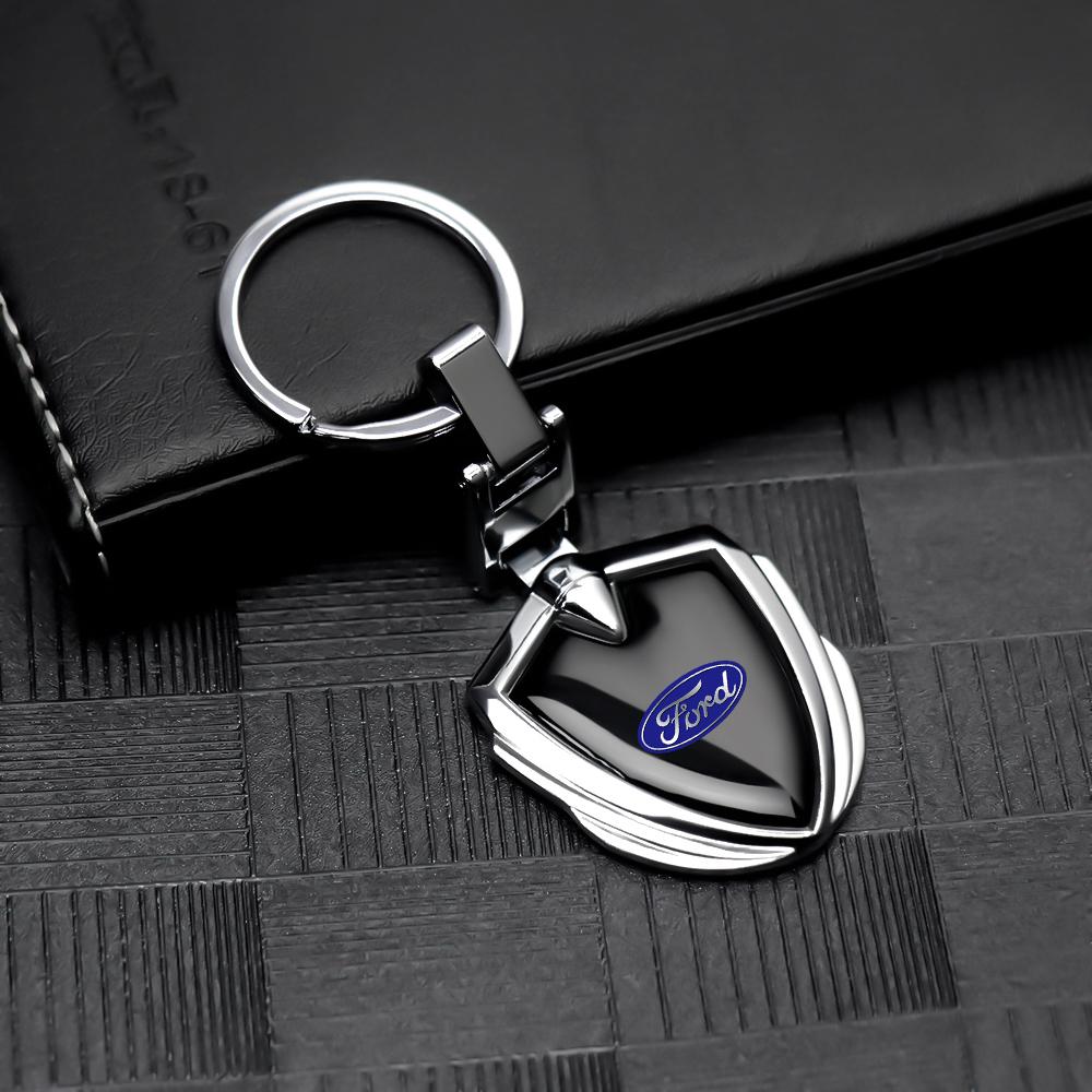 SFXU9 3D Metal Car Logo Keychain Key Holder Keyring Pendant Auto Accessories For Ford Focus Kuga Mondeo Smax Fiesta Ranger Mustang ST