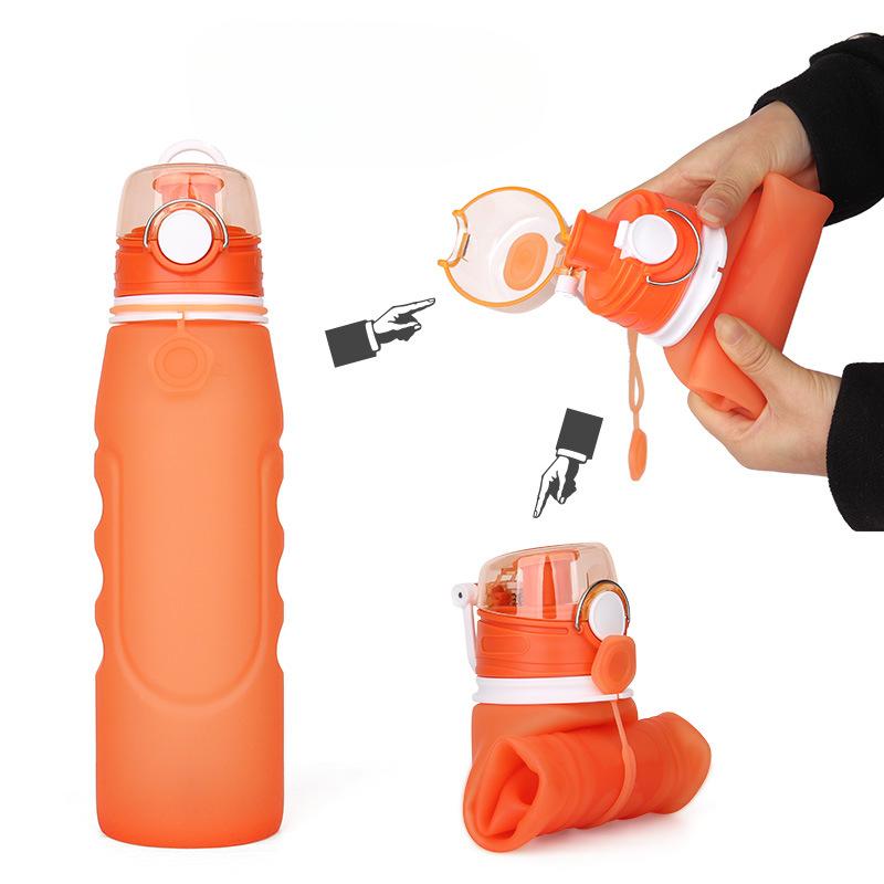 Активная чашка для студентов Простая и легкая Защита от падения Высокотемпературная бутылка для воды Силиконовый чайник Подарок Складная чашка для воды