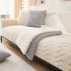 Plush Sofa Cushion Winter Warm Thick Lambskin Blanket Cushion Non-Slip Sofa Cover Winter Backrest Towel