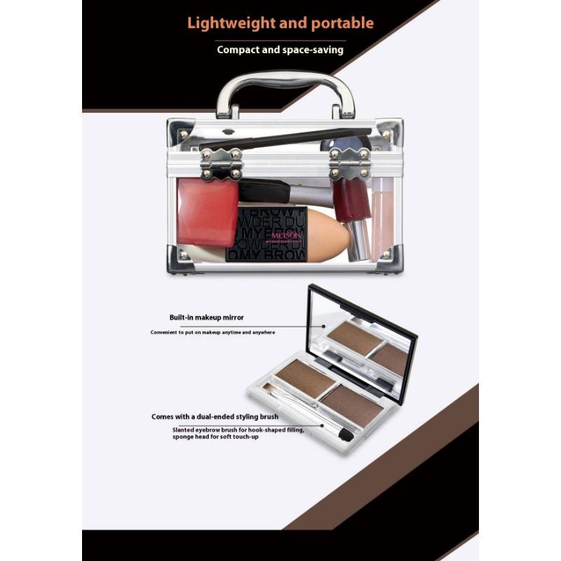 Макияж Натуральная двухцветная пудра для бровей Двухцветная градиентная пудра для бровей Тени для носа Пудра Легко окрашивается Водостойкая Не растекается