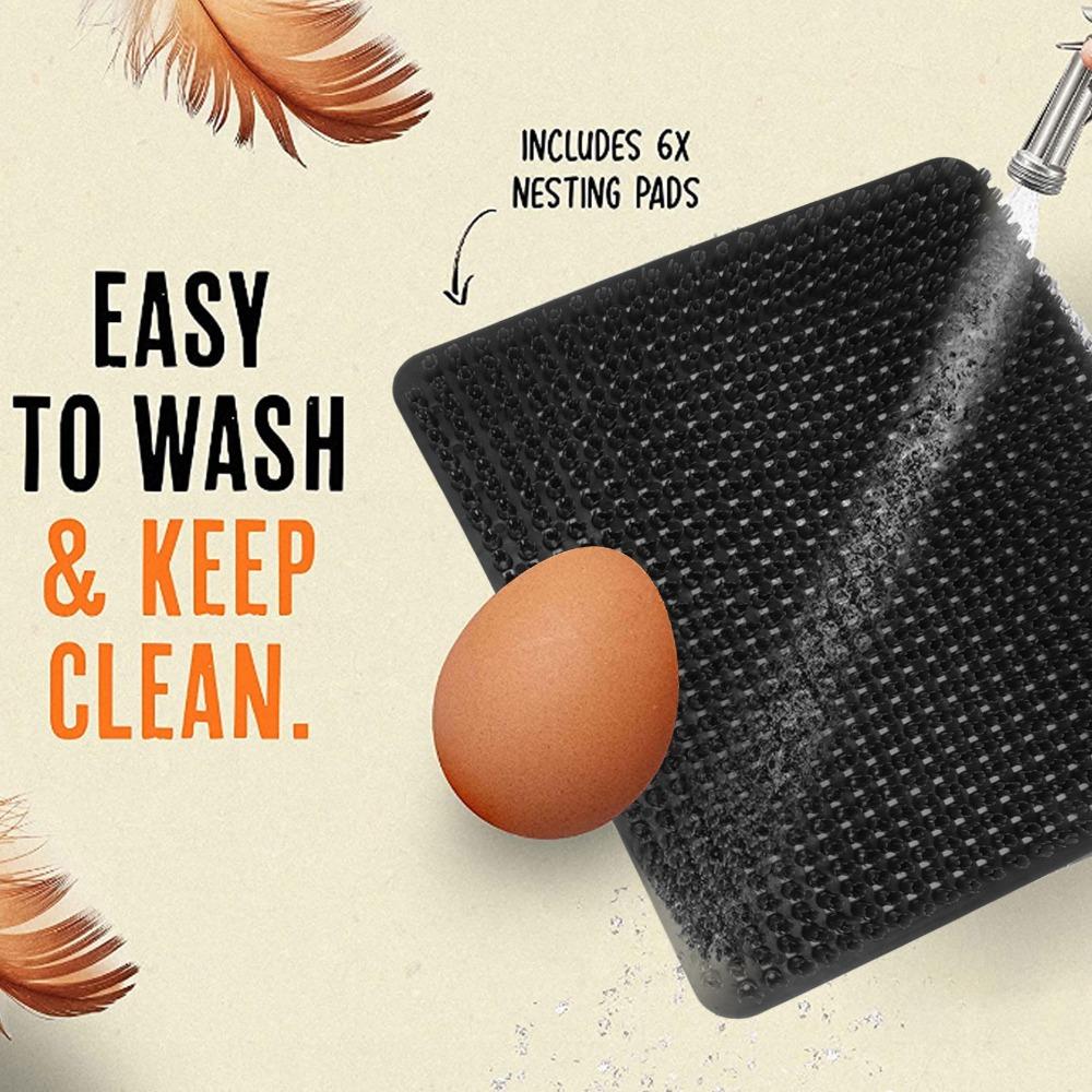 6pcs PE Chicken Nesting Box Pads Breathable Chicken Bedding Pads Nest Box Liners Chicken Coop