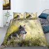 Комплект постельного белья для дома с узором волка, пододеяльник для спальни, наволочка, односпальная/двуспальная кровать, полноразмерное украшение для дома