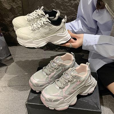 Новые женские кроссовки сетчатые дышащие спортивные кроссовки модная повседневная обувь мягкая подошва сто толстых кроссовок 35-40