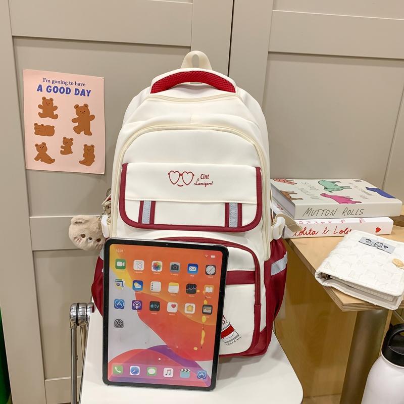 Женский рюкзак большой вместимости, школьная сумка для девочек, рюкзак с цветными блоками