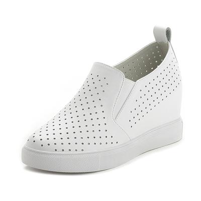 Обувь из 100% натуральной кожи, женские кроссовки, повседневная женская обувь, увеличивающая рост, летняя обувь с дырками, женская обувь на плоской платформе, женская обувь на плоской подошве 4642