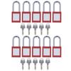 10Pcs Lockout Tagout Cable Lock Chrome Plated Reusable One Piece Shell Electrical Lockout Padlock