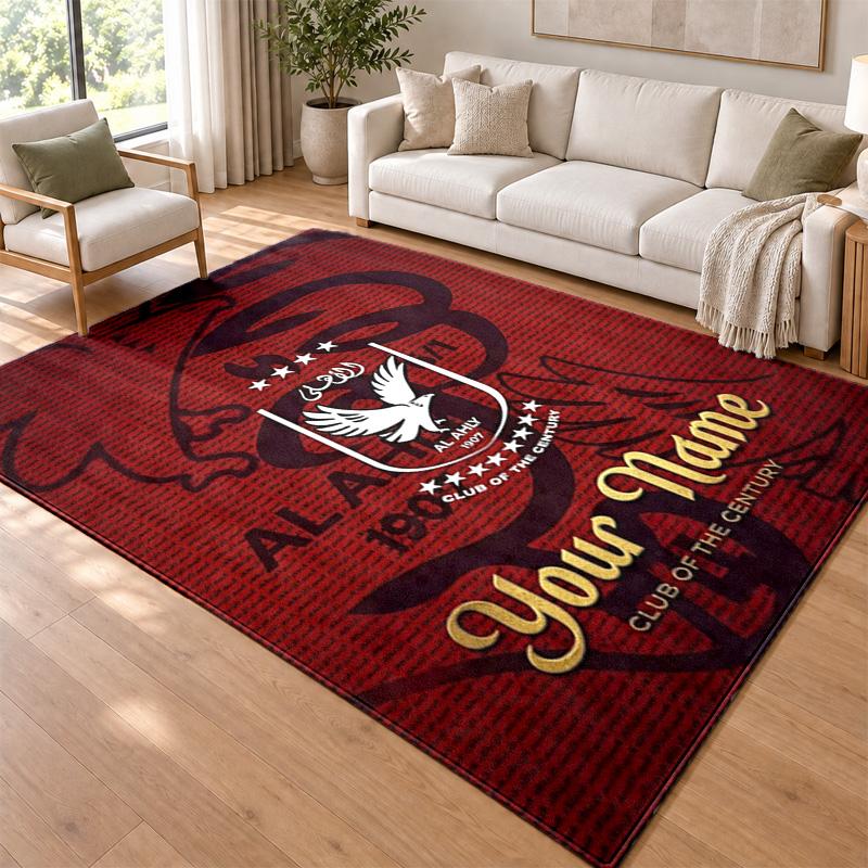 Al Ahly FC Custom Name Personalized Rug Non‑Slip Doormat Floor Carpet Housewarming Birthday Gift for Family Friends