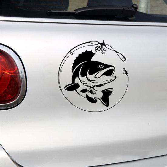 Fishing Rod Hobby Auto Car Fish Vinyl Motorcycle Sticker Vehicle Decor Accessory