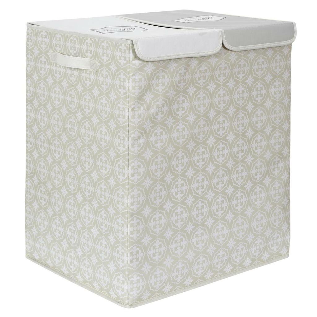 Laundry Basket 50X41X57 Cm Double Gray Fabric Foldable