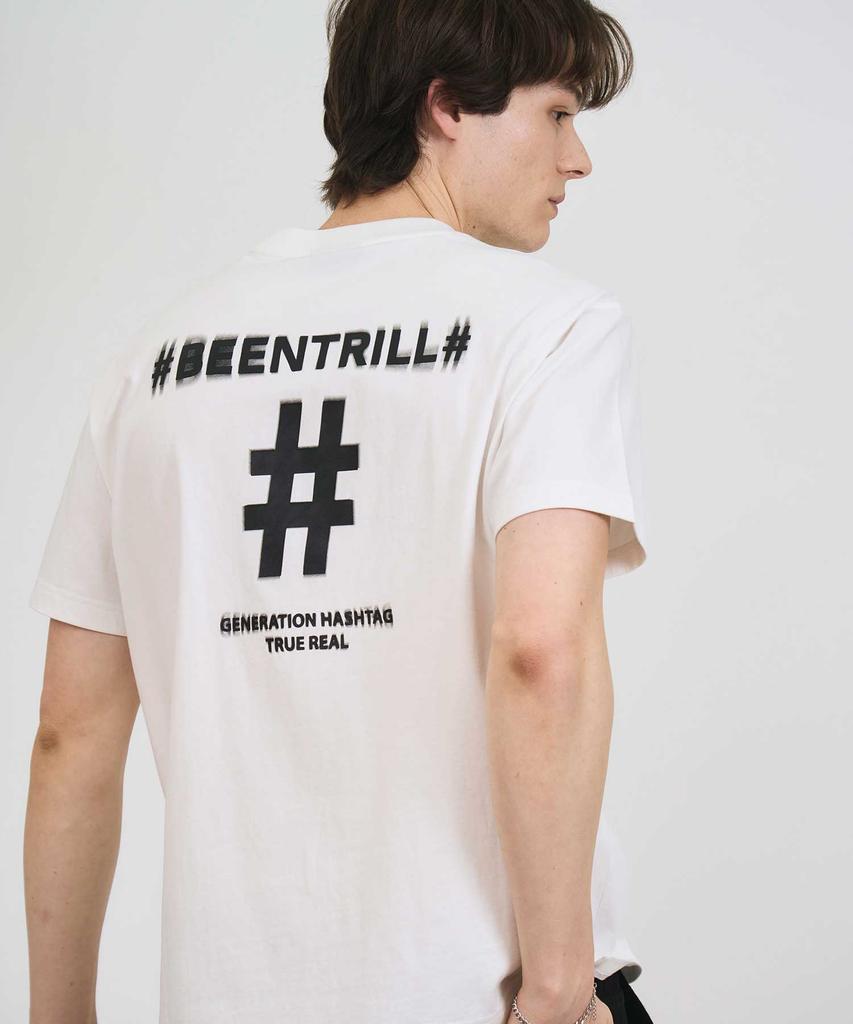 BEENTRILL Футболка с хэштегом Shake Хлопок Удобный крой (Белый с оттенком)