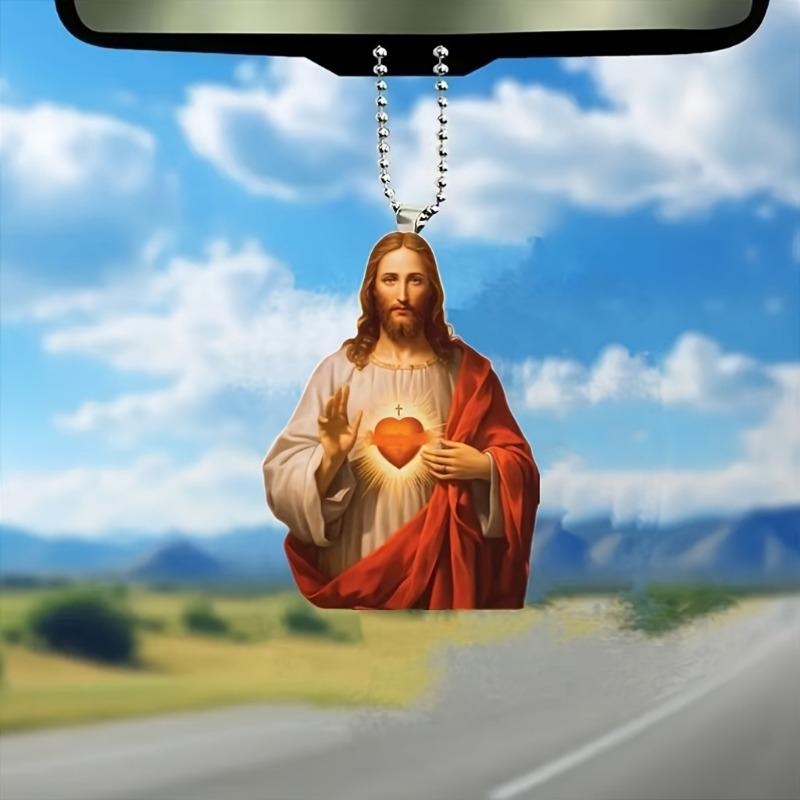 New Acrylic Flat 2D Religion Allah Jesus Car Decoration Pendant Prayer Hanging Christmas Decoration