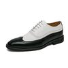 New Autumn Fashion Men Office Shoes Patent Leather Men Dress Shoes Black and White Block Shoes Men's Leather Shoes Wedding Party