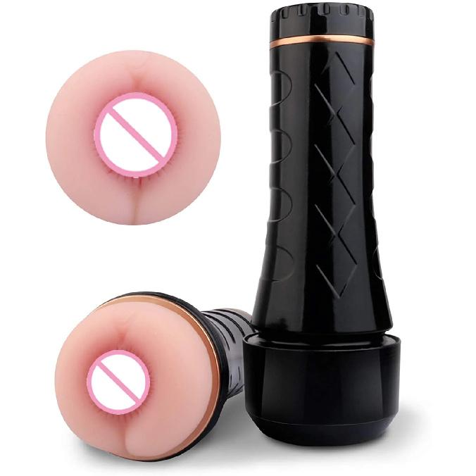 High Quality Flashlight Masturbator for Men-Anal Sex Toy with Vibrating Function TPE+ABS Material Black Color Gift Box Packaging
