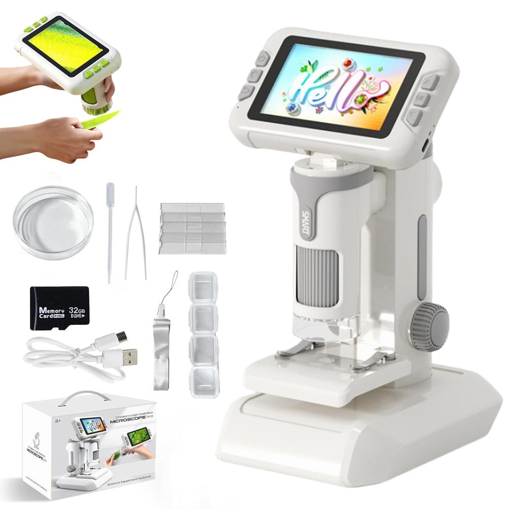 Microscope for Elementary School Students and IPS 1600x HD Pocket Portable Mini USB Microscope PC Science Ages Girls and Birthday Popular Gift for