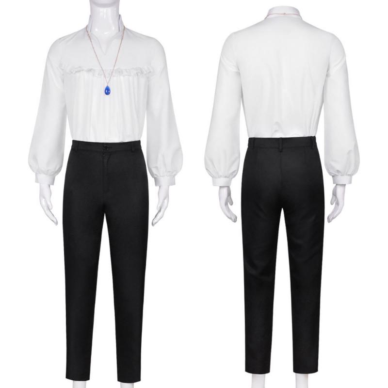 Аниме Ходячий замок Хаула, костюм для косплея, мужской парик, ожерелье, аксессуары, наряды, пальто на Хэллоуин, полный комплект