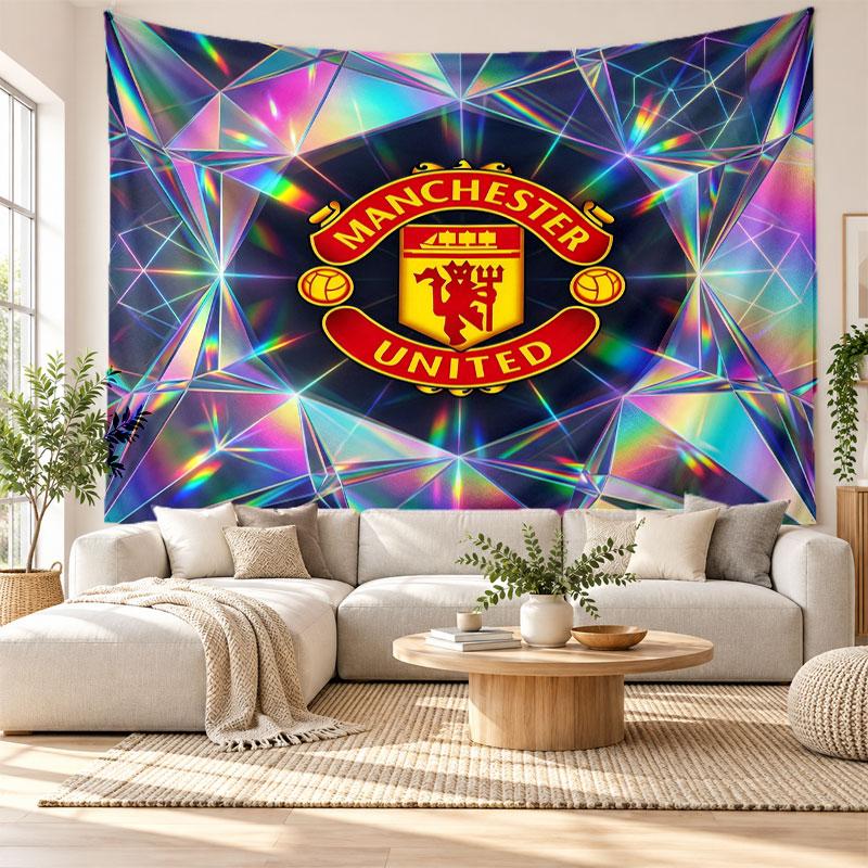 Manchester United Wall Tapestry, Soft Fabric Wall Hanging, Decorative Backdrop For Bedroom Home Wall Art