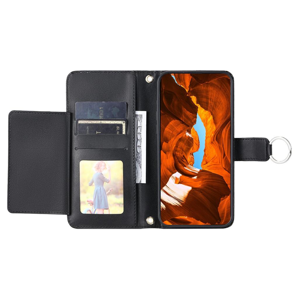 Для Oppo Reno13 Pro 5G кожаный чехол-кроссбоди с пряжкой-кольцом и подставкой-кошельком с ромбом