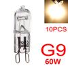 10Pcs G9 60W Halogen Light Bulbs Long Life Capsule Lamps Warm White Clear Bulbs