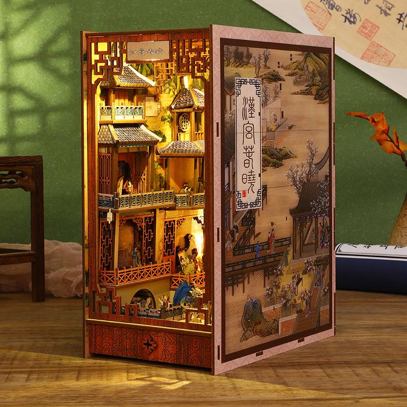 Jiate DIY Han Palace Рассвет Весны Pop-up Книжная Подставка Модель - Ручная Работа Креативный Подарок на День Рождения Украшение