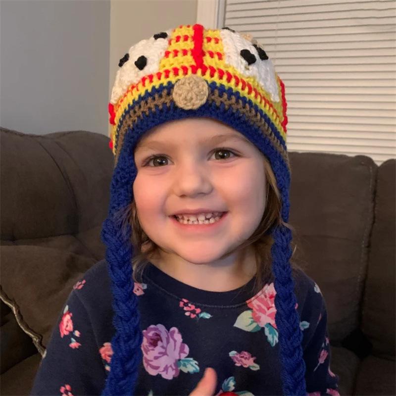 Новая взрослая роговая шляпа на Хэллоуин, забавный костюм, связанная вручную шерстяная маска, цельная шляпа