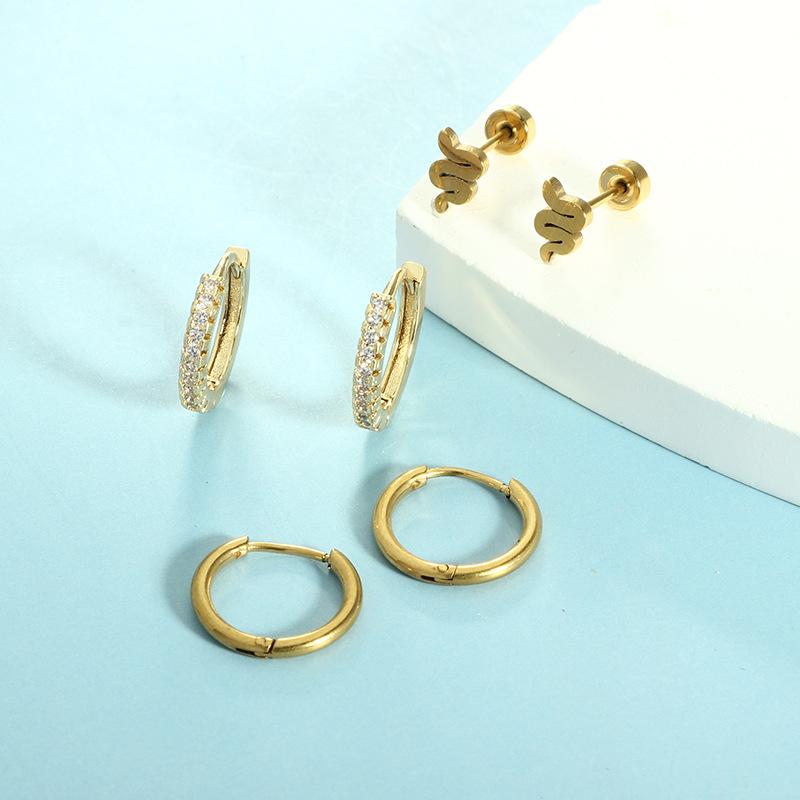 Серьги из нержавеющей стали с покрытием 14K, серьги-гвоздики с плоской задней частью, маленькое кольцо для хряща уха для женщин, гипоаллергенные, для множественных проколов