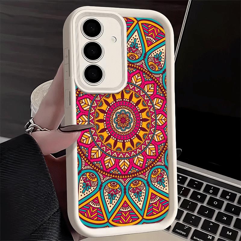 Чехол для телефона Samsung Galaxy S26 S25 Ultra S24 FE Узор в стиле Мандала Оболочка S23 Plus S22 + S21 S20 5G Мягкий силикон Funda