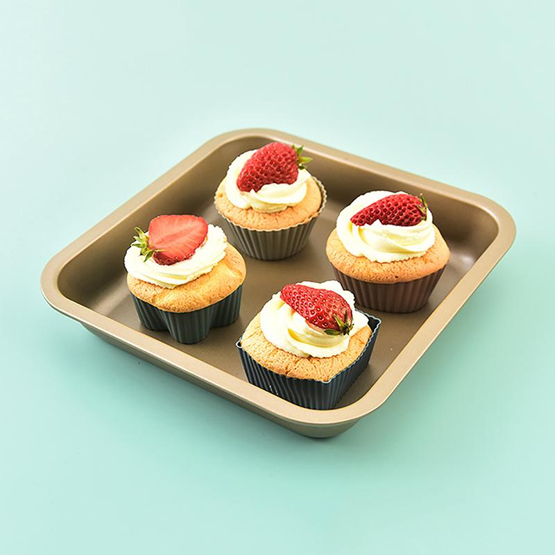 8Pcs Multi-Shape Silicone Cupcake Liners Baking Cups Non-Stick Reusable Diy Cake Pudding Muffin Liners Pastry Cake Baking Mold