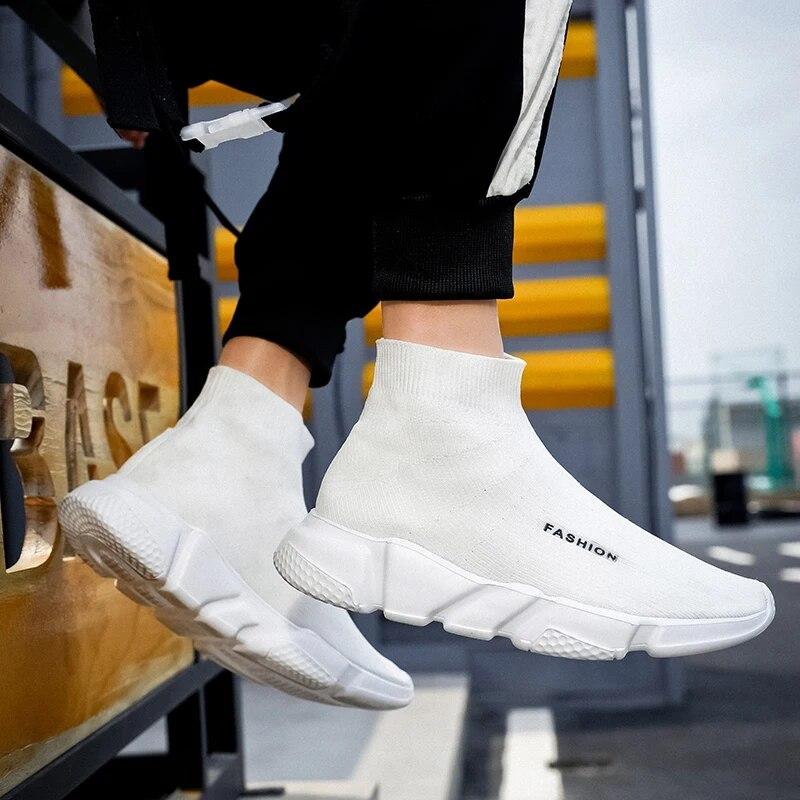 Летние черные носки, кроссовки, мужская спортивная обувь без шнуровки, мужская спортивная обувь на плоской подошве, модная дышащая унисекс, 2024, повседневная женская обувь для взрослых