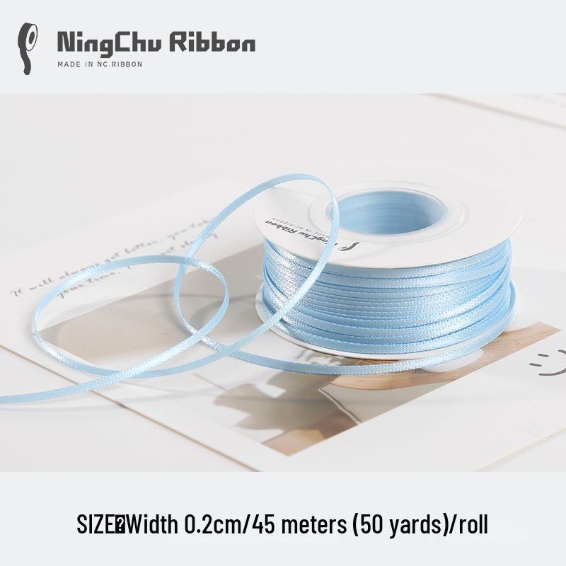 Двусторонняя атласная лента 2 мм для закладки, свадебных бантов и подарочной упаковки