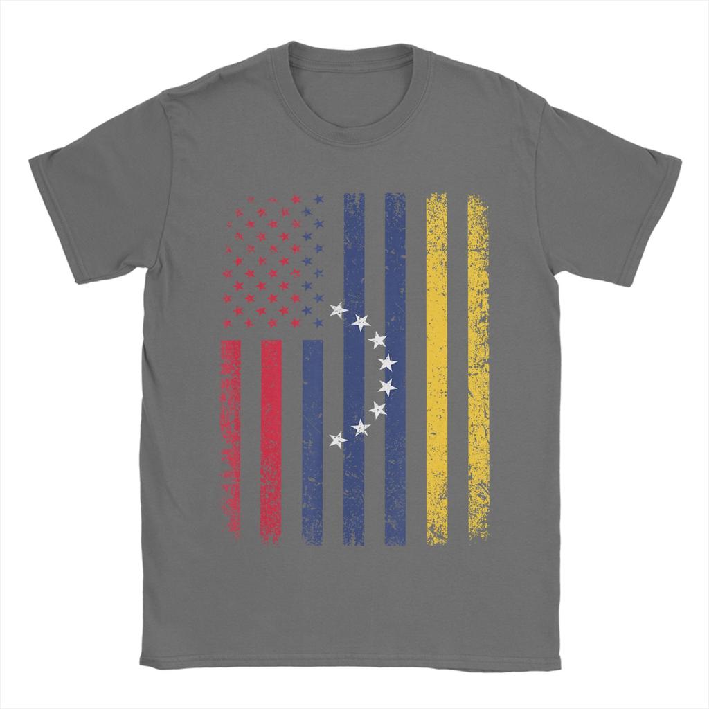 Casual Venezuela Flag 4th of July USA Venezuelan Flag TShirt Unisex Round Neck Pure Cotton T Shirt Short Sleeve Tee Shirt Clothes