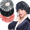 Care Adjustable Springy Double Layer Night Hair Cap Shower Cap Sleep Bonnet Reversible Satin Bonnet
