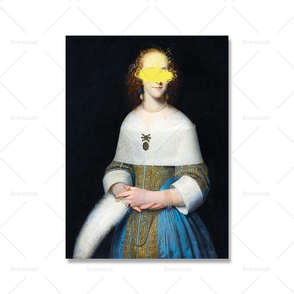 Измененный винтажный модный художественный принт женский портрет максималистский постер модные цветные настенные картины для декора спальни и гостиной