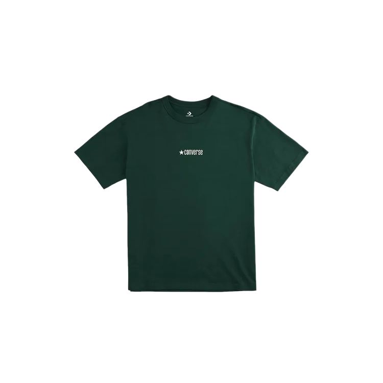 Converse T Shirts Men's Green Crew Neck Moderate Straight Fit MCH600-EIE