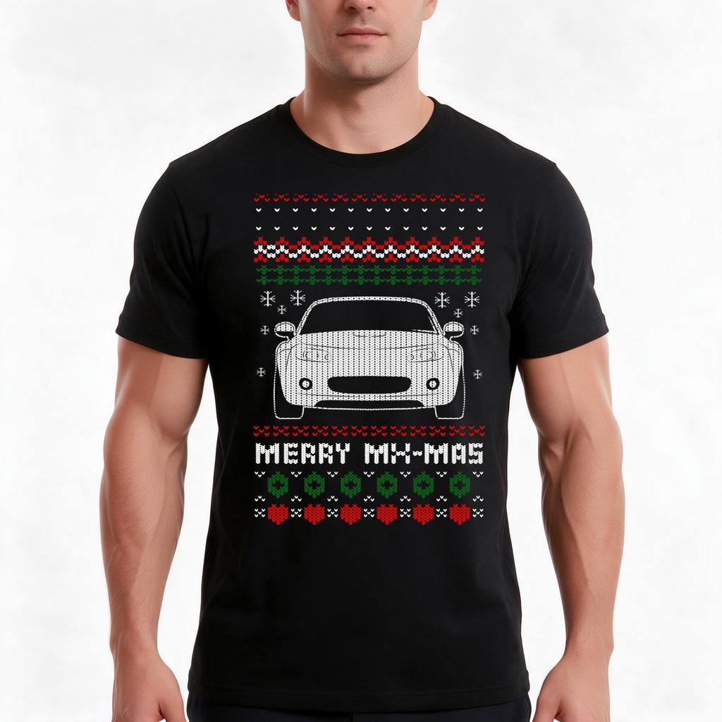 Merry Mxmas Ugly Sweater NC TShirt Summer Casual Cotton Tee Oversized Streetwear Tops Vintage Graphic Print Cotton