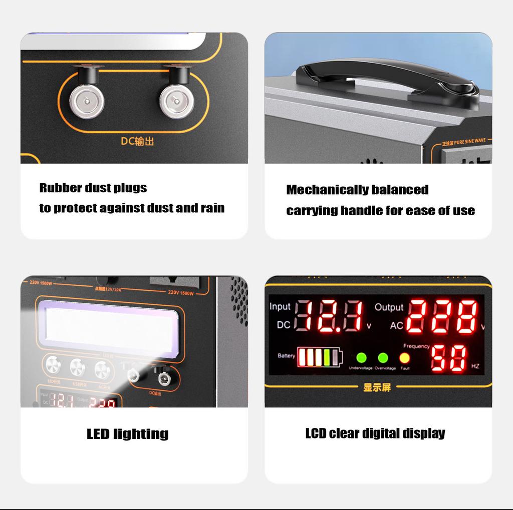 CSC Portable Power Station 110V Powerstation 220V 1760Wh Emergency Power Supply 2000W Electric Station for Home Camping