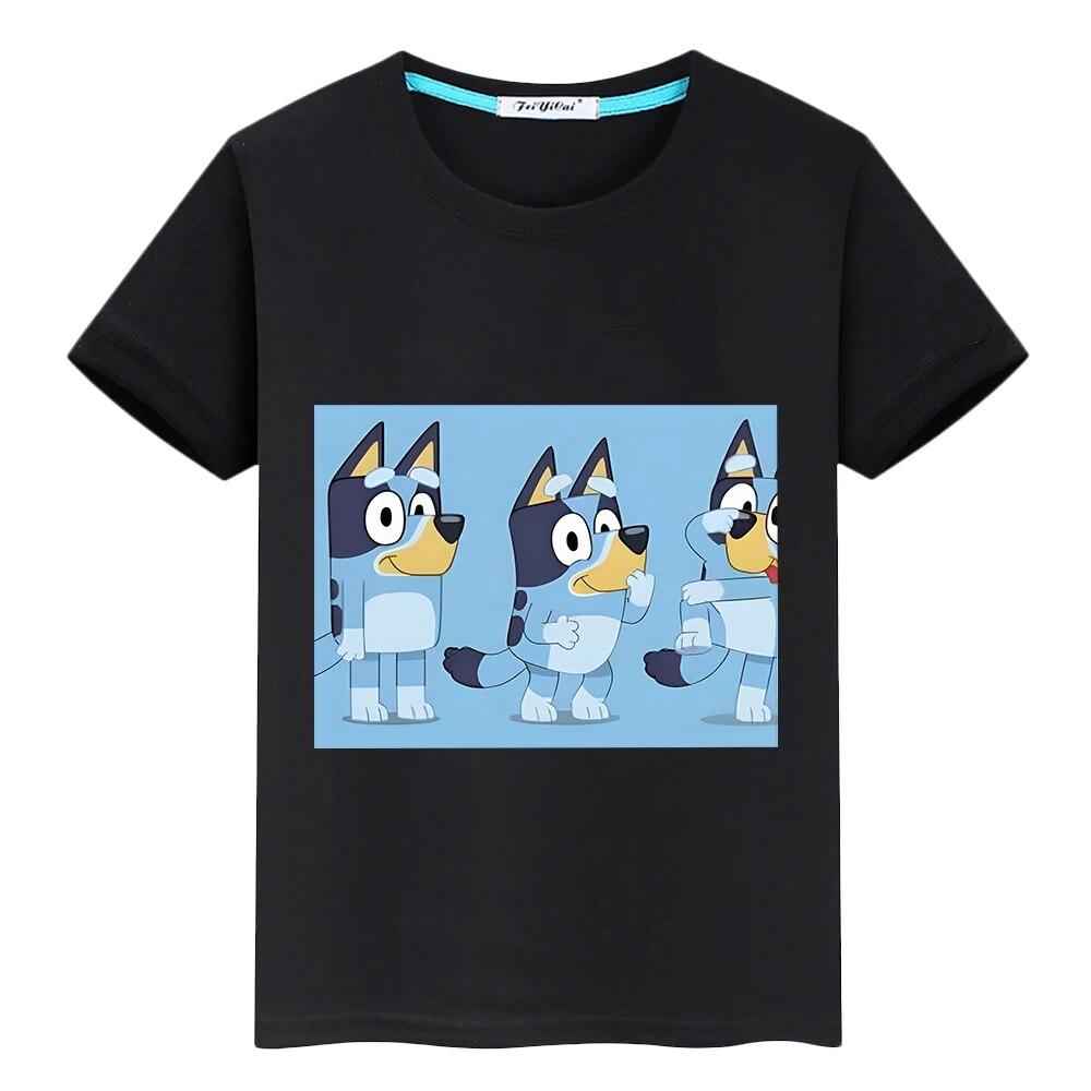 Футболка из 100% хлопка с собакой Blueys, футболки с аниме для мальчиков, цельная футболка y2k, футболка Blueys, короткие топы с британскими героями мультфильмов, детская одежда для девочек