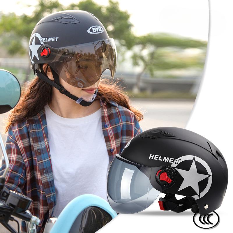 Electric Car Helmet Motorcycle Helmet Riding Helmet Hardhat Head Gray