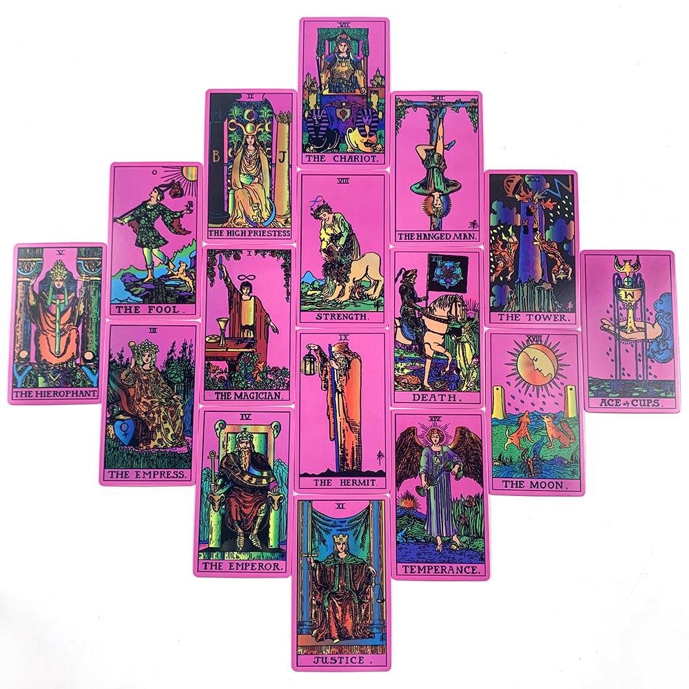 Pink Tarot Deck A 78pcs Vibrant Illustrations, Easy-to-Read Guide, Great For Beginners , Meditation & Party Games & Gift Giving