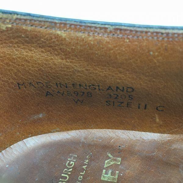 1970-80-е GILBERTS от WESTLEY Сделано в Англии Винтажные туфли с U-образным мыском Черные Размер 11C/27.5-28.5(ИСПОЛЬЗОВАЛ)