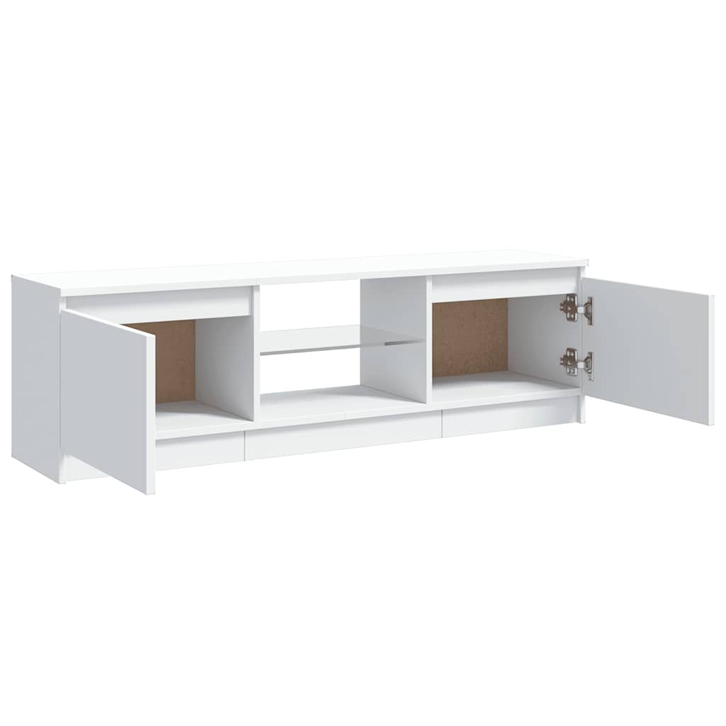 White TV Stand with LED Lights 120 x 30 x 36 cm