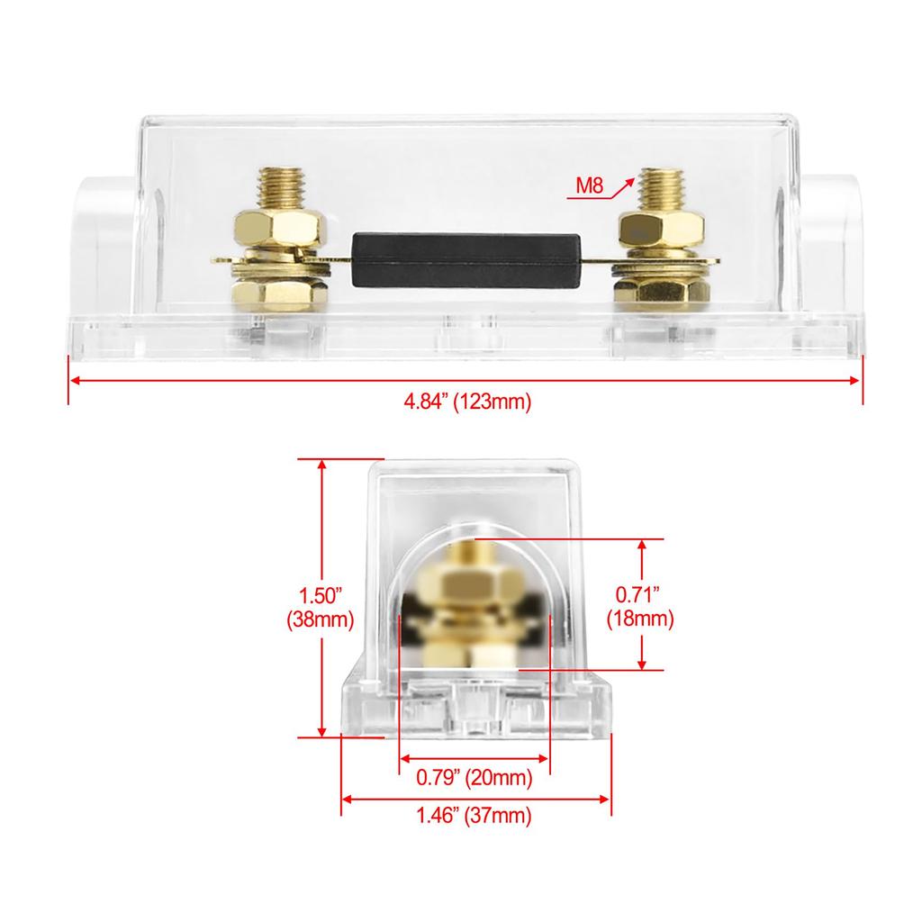 Heschen Автомобильный предохранитель ANL-40A, Золотой, 1 шт., Держатель предохранителя с предохранителем, Автомобильные, Мотоциклетные, Аудио, Сабвуфер