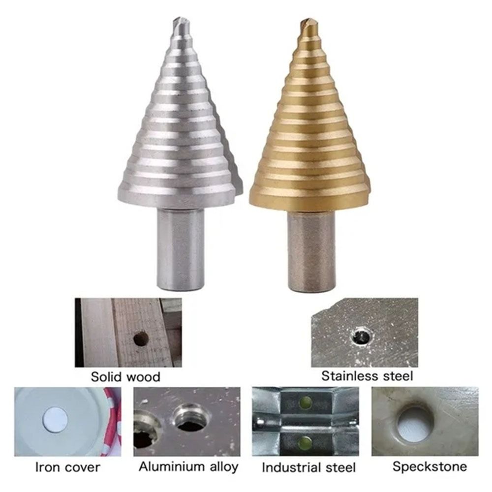 Сверло из быстрорежущей стали 5-35 мм с титановым покрытием, ступенчатое сверло из быстрорежущей стали с прямой канавкой