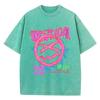Модная женская хлопковая стираная футболка с забавным грустным выражением лица и принтом граффити, уличная одежда с коротким рукавом и большими размерами
