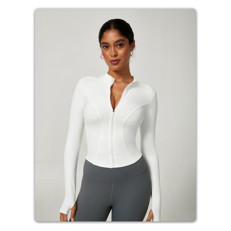Women S Yoga Thin Zip Up Slim Fit Short Coat