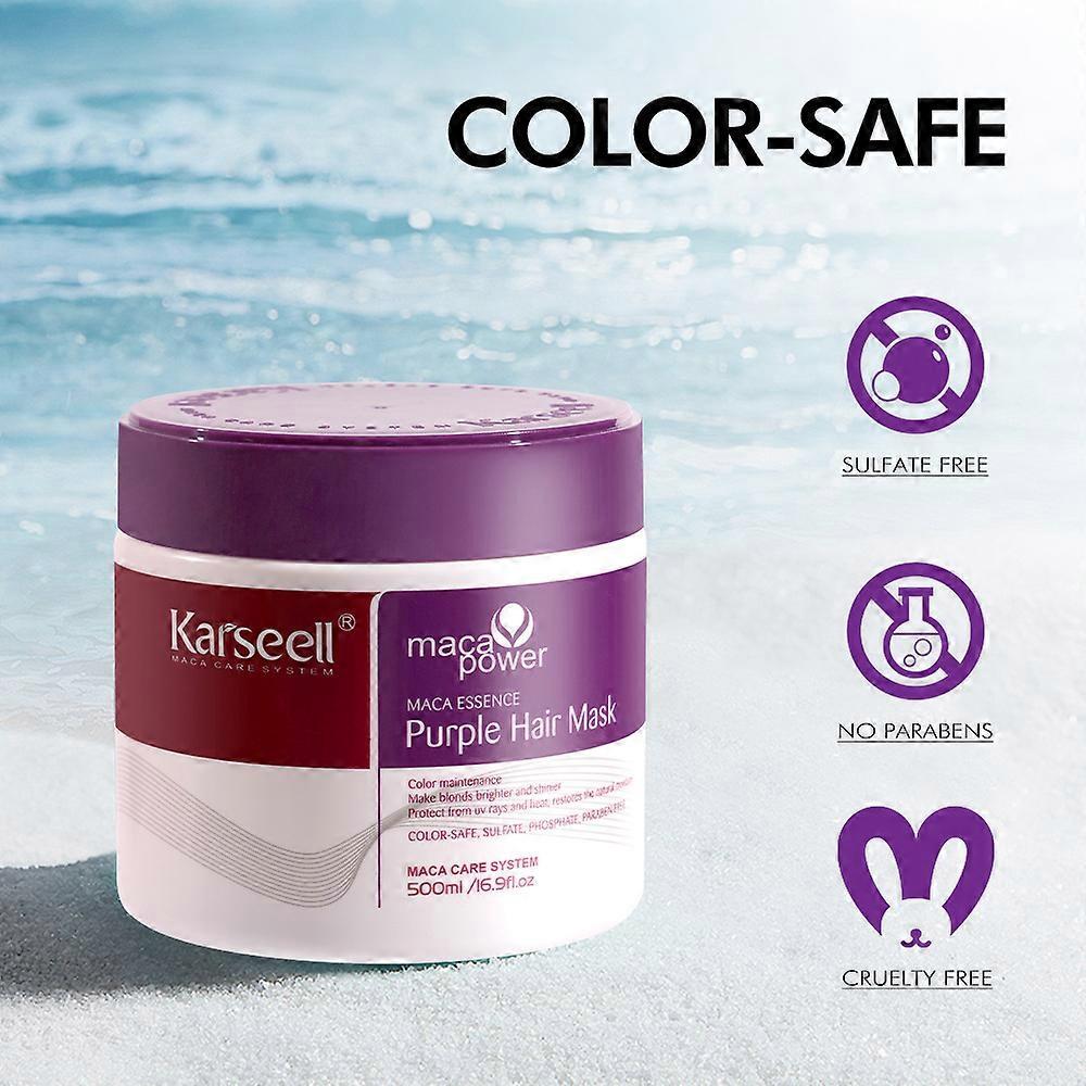 Purple Hair Mask 500ml Collagen Deep Nourishing Leave-in Treatment for Hydration and Frizz Control