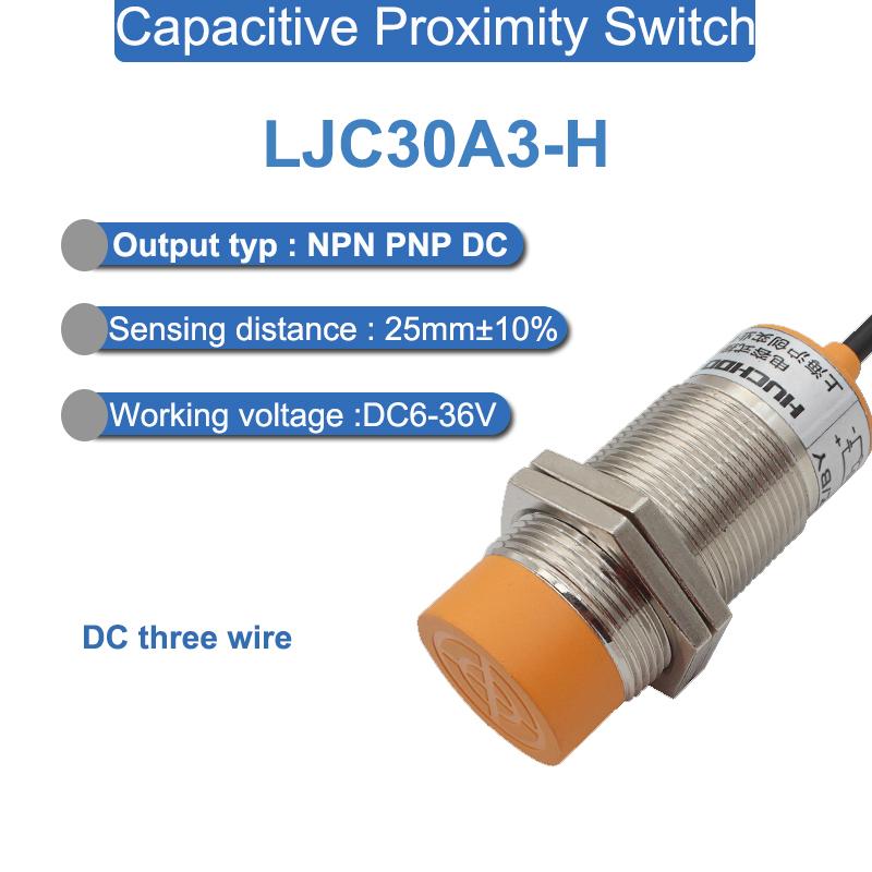 LJC30A3-H DC 6-36V Трехпроводной NPN PNP NO NC 25мм Расстояние срабатывания Емкостный датчик приближения