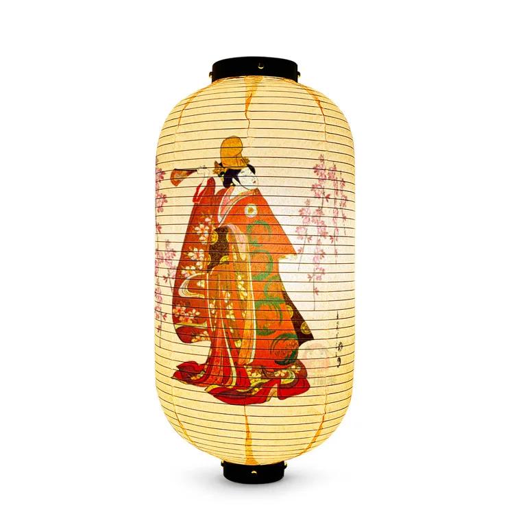 Japanese Style Geisha Pattern Lantern Waterproof Cloth Ukiyo-e Cuisine Restaurant Izakaya Decor Lantern Festival Party Decor