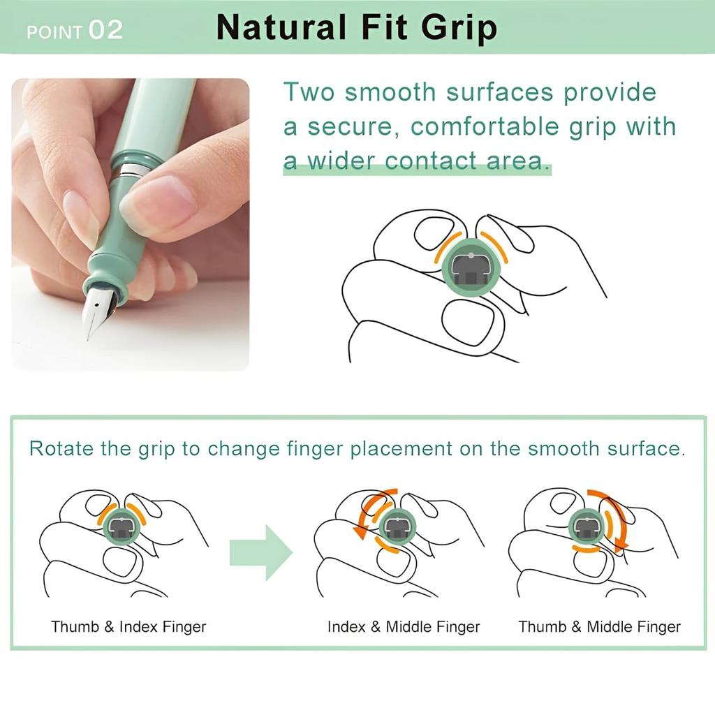 Sailor TUZU Регулируемая перьевая ручка среднего размера с вращающимся пером, естественная посадка, в комплект входят 2 картриджа с чернилами, идеально подходит для начинающих и опытных пользователей. Серая ручка,